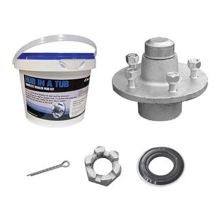 Dunbier Trailer Wheel Hub in a Tub - Ford with LM series bearings
