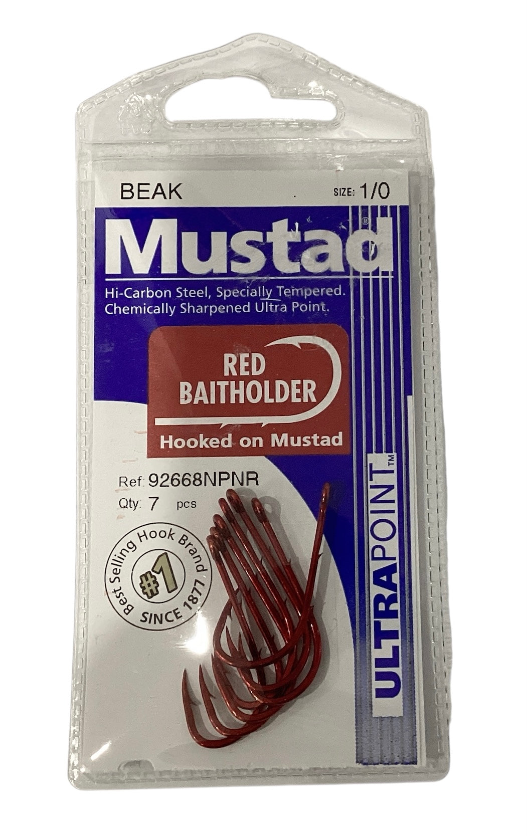 Mustad Beak Red Baitholder Hooks