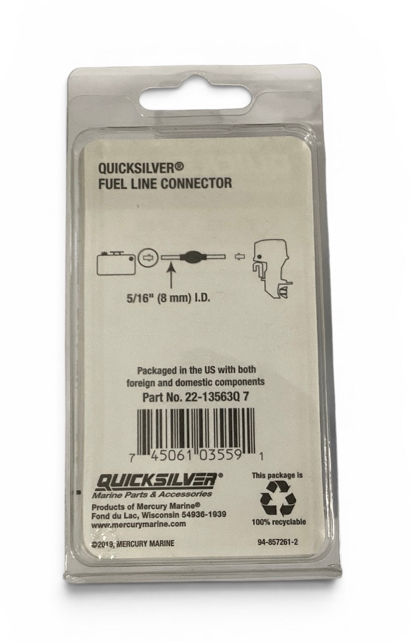 Genuine Quicksilver (Mercury) Fuel Line Connector - 13563Q7