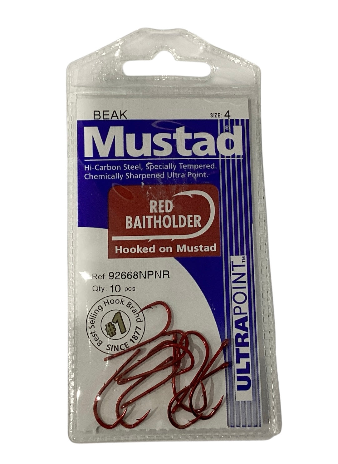 Mustad Beak Red Baitholder Hooks