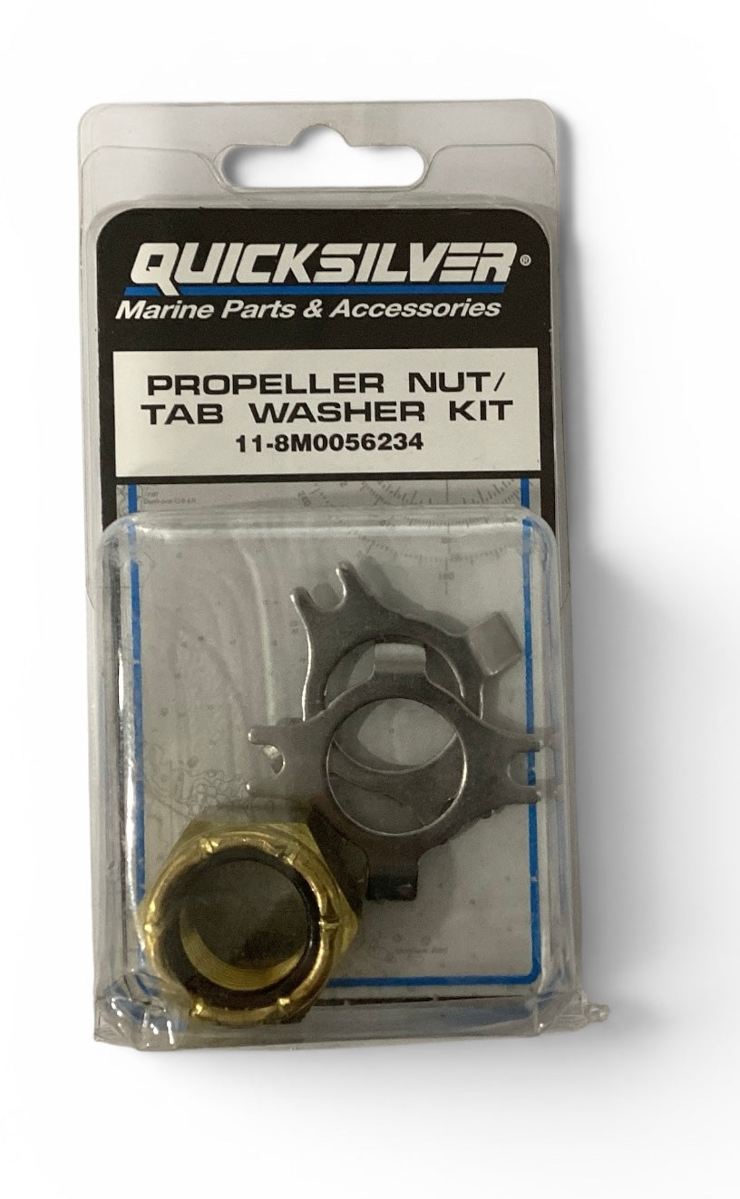 Genuine Quicksilver (Mercury) Propeller Nut / TAB Washer Kit - 8M0056234