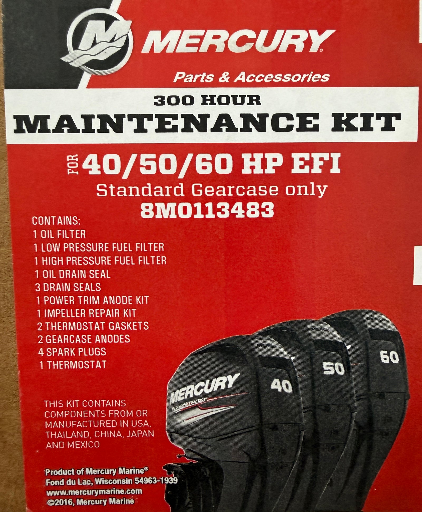 Genuine Mercury 300 hour Maintenance Kit - 40/50/60 HP EFI