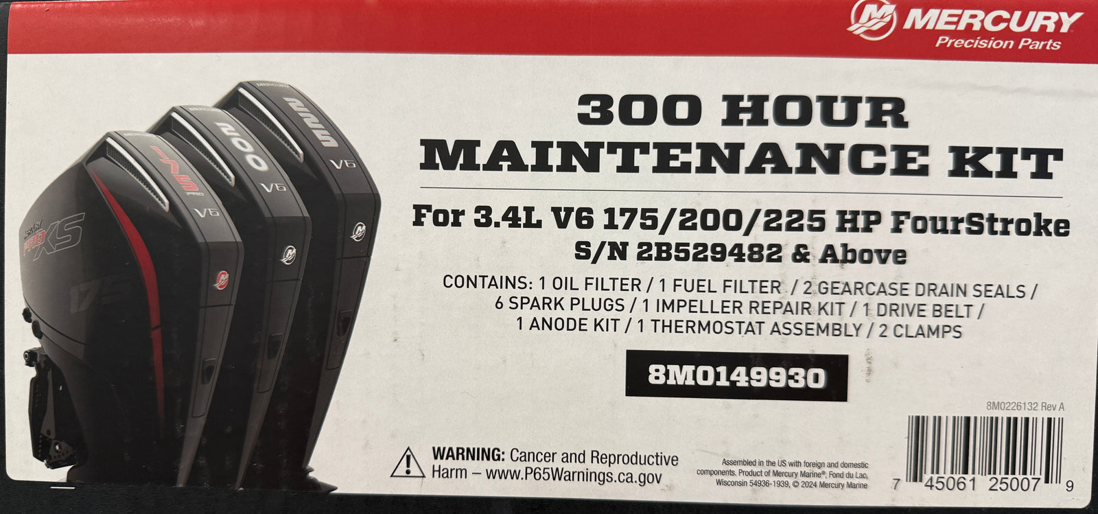 Genuine Mercury 300 hour Maintenance Kit - 3.4L V6 175 / 200 / 225HP