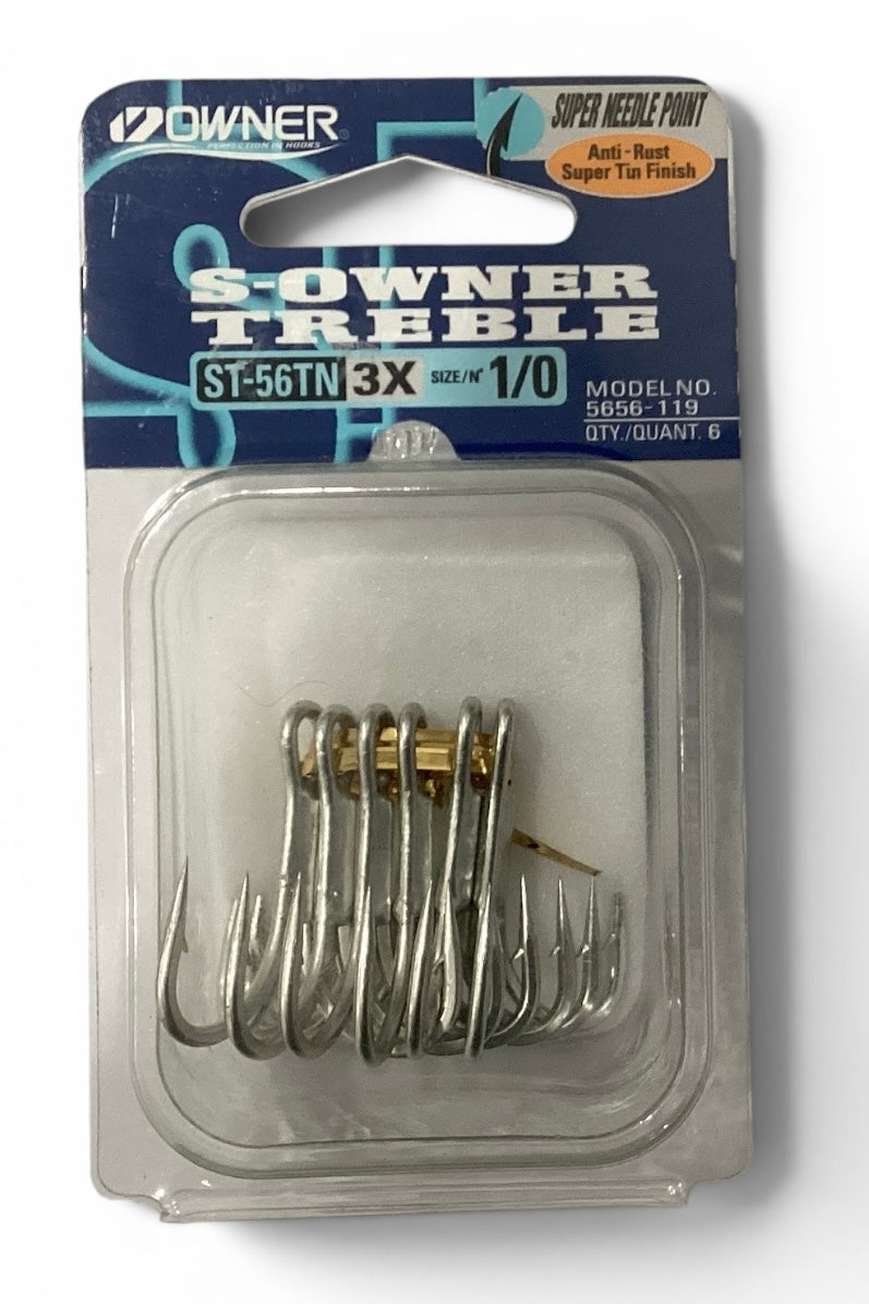 OWNER ST-56TN Tinned Treble Hooks