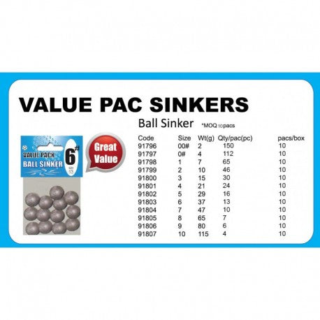 Value Pack Ball Sinkers