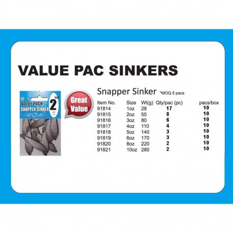 Value Pack Snapper Sinkers